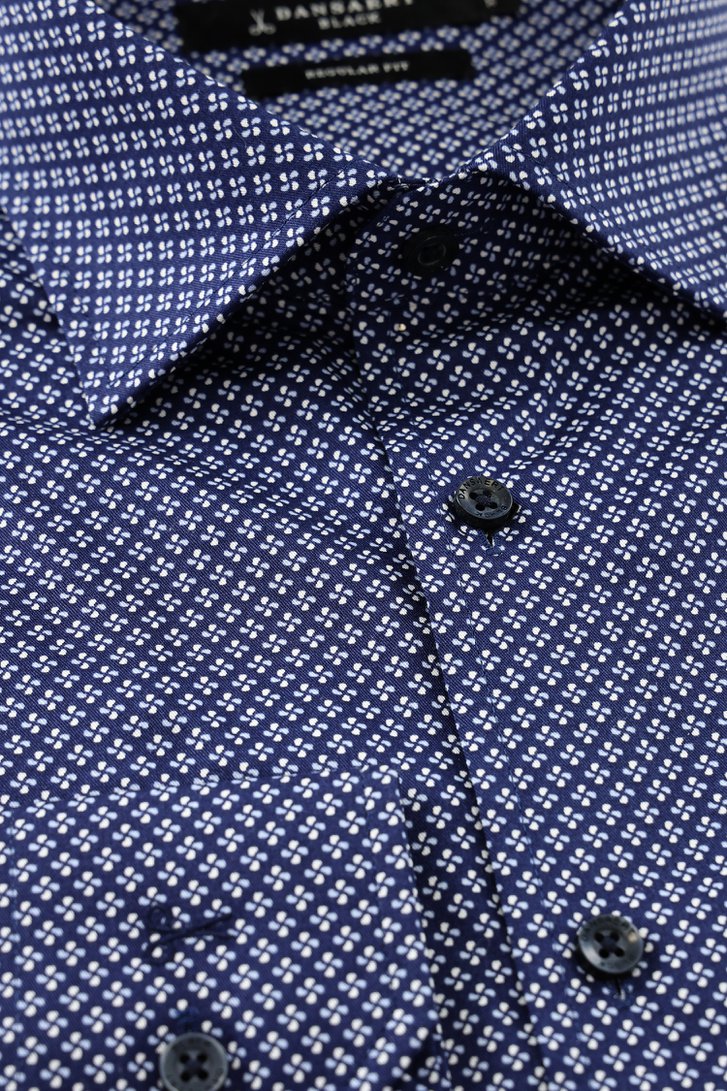 Chemise bleu foncé à imprimé fin - regular fit  de Dansaert Black pour Hommes