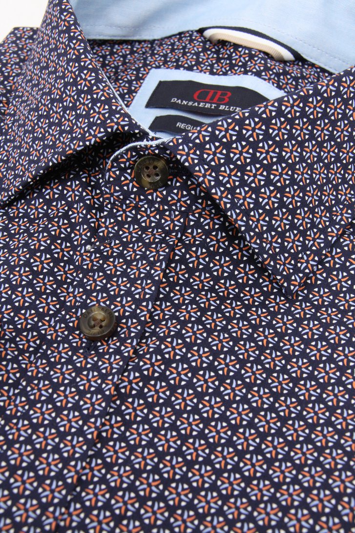 Chemise bleu foncé à imprimé fin - Regular fit	 de Dansaert Blue pour Hommes