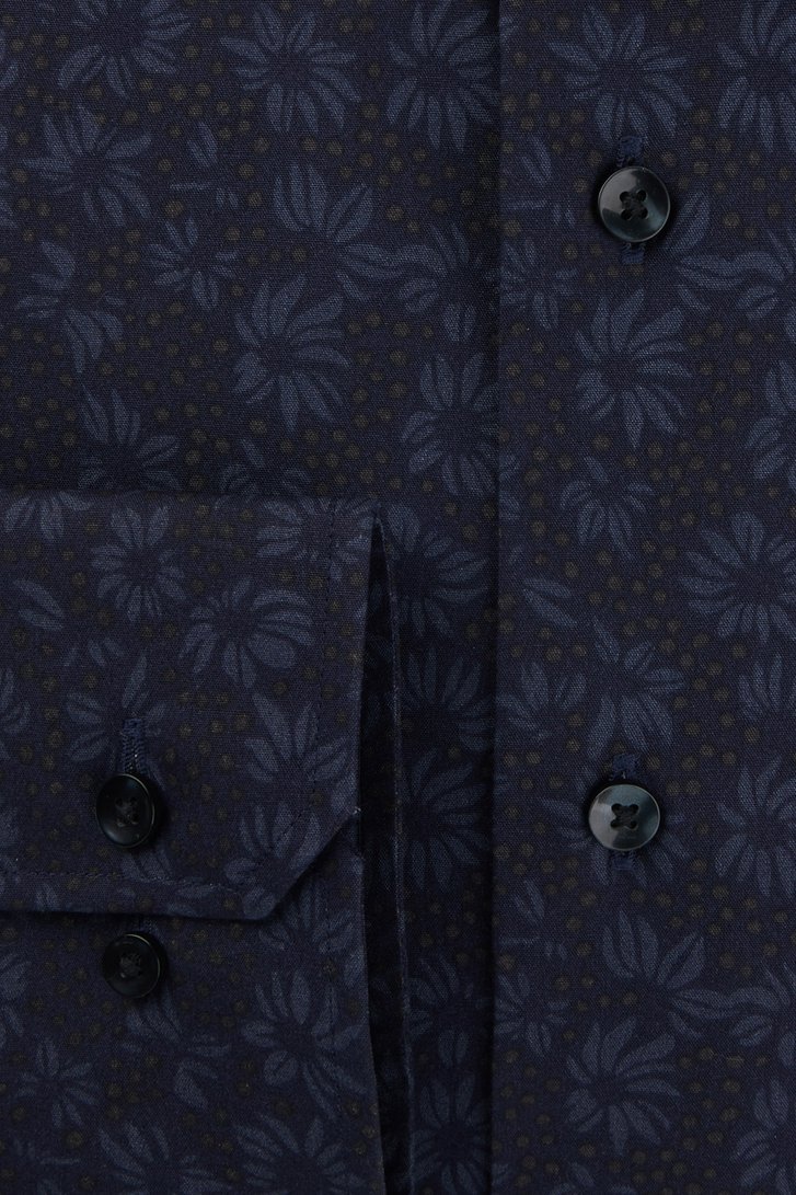Chemise bleu foncé à imprimé - Slim fit de Michaelis pour Hommes