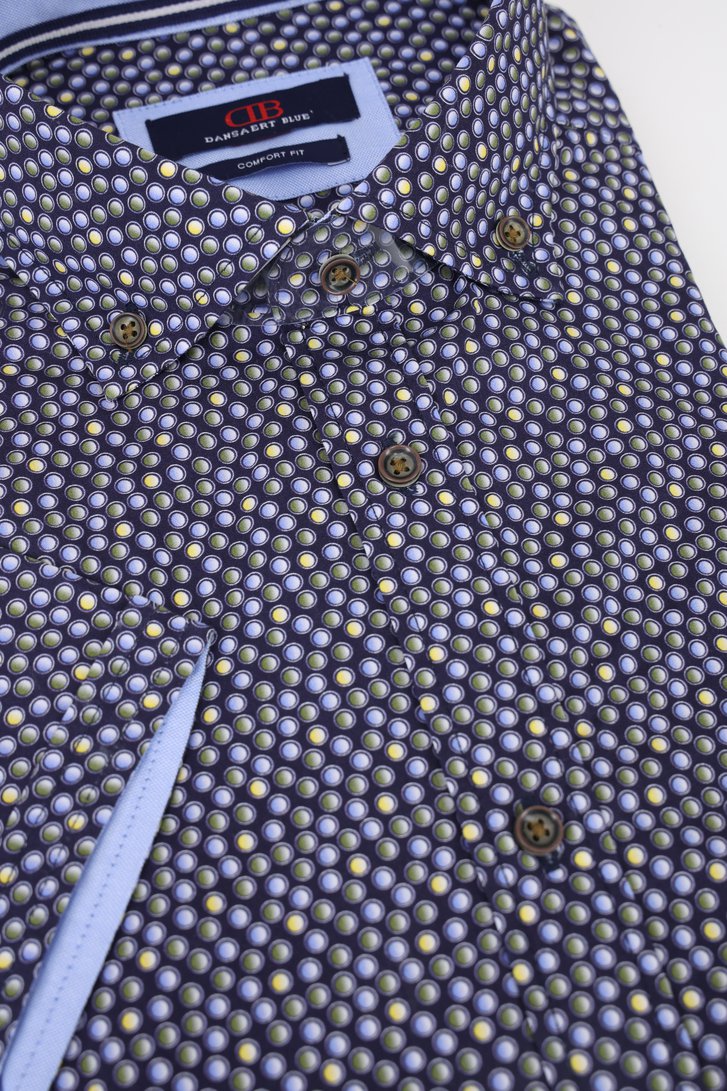 Chemise bleu foncé à pois - comfort fit.  de Dansaert Blue pour Hommes