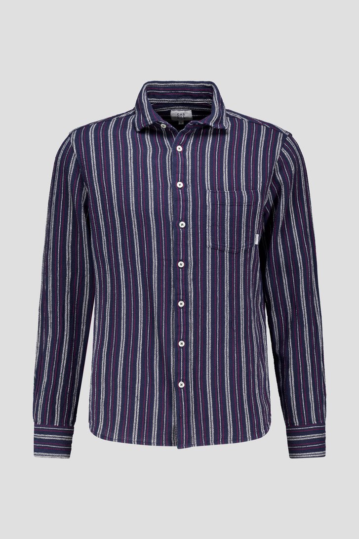 Photo produit 1 de Chemise bleu foncé à rayures - Regular fit de Casual Five pour Hommes