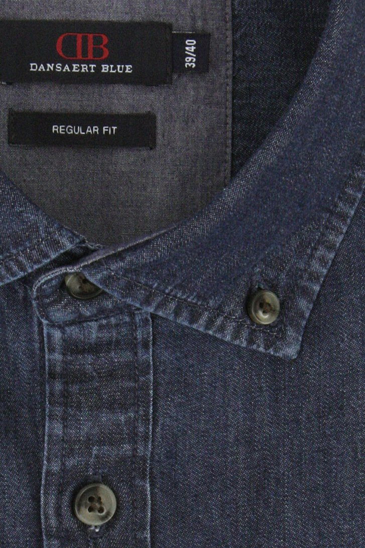 Chemise bleu foncé avec look jeans - regular fit  de Dansaert Blue pour Hommes