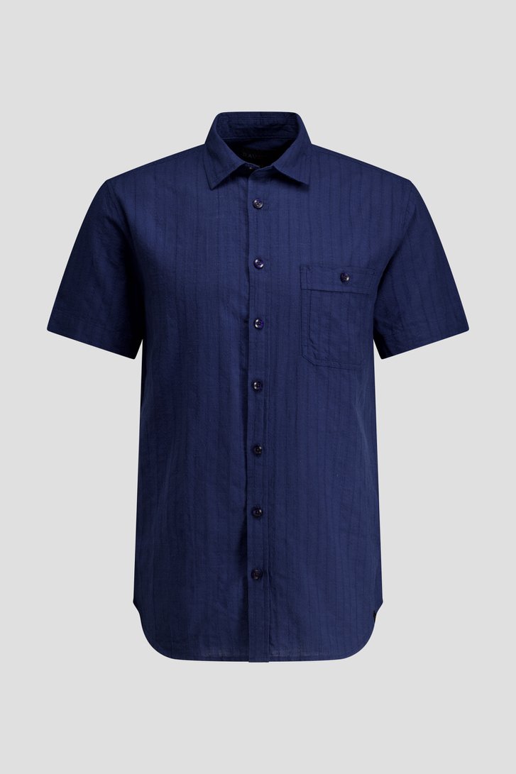 Photo produit 1 de Chemise bleu marine en maille structurée de Ravøtt pour Hommes