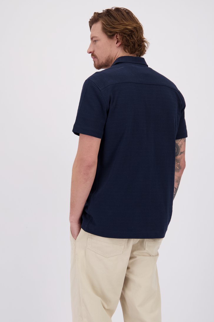 Le dos de Chemise bleu structurée - Regular fit de Ravøtt pour Hommes