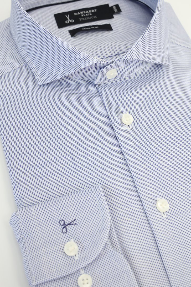 Photo produit 2 de Chemise bleue à carreaux fins - Regular fit de Dansaert Black Premium pour Hommes