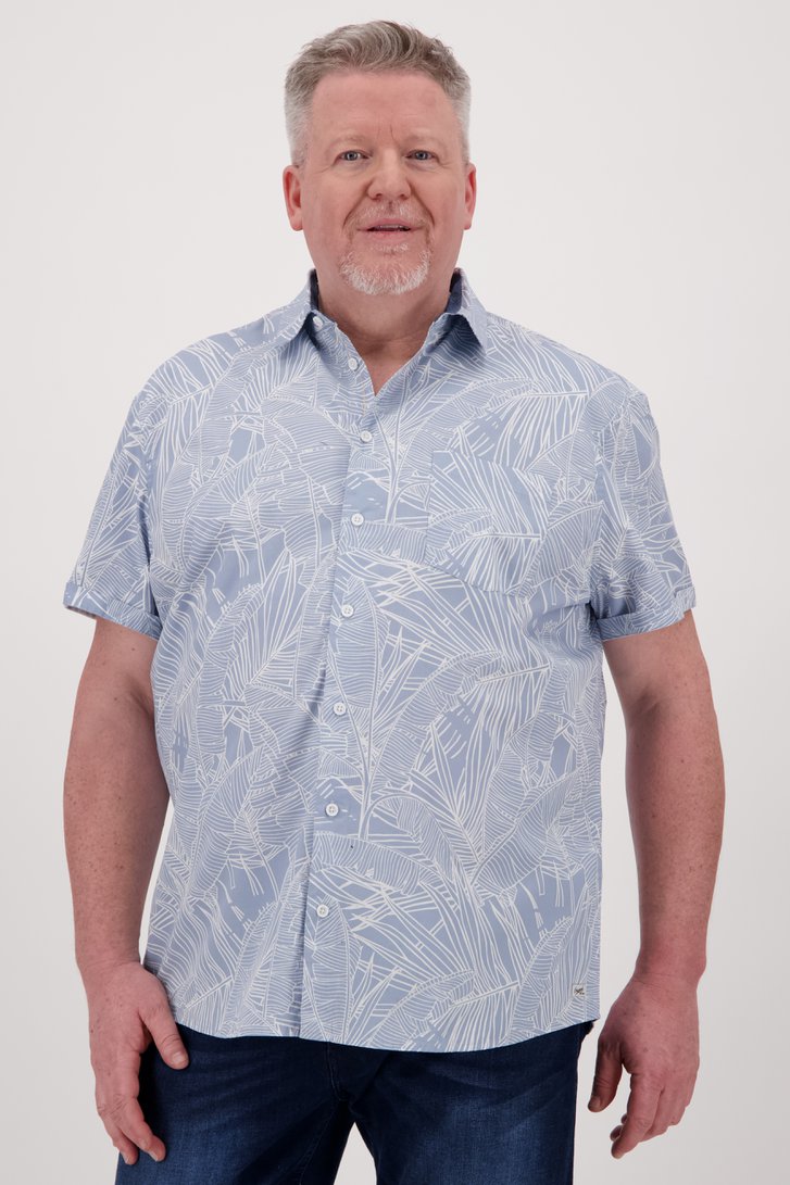 Chemise bleue à imprimé feuilles - regular fit de Jefferson pour Hommes