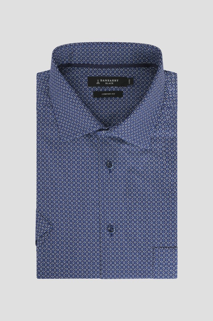Photo produit 1 de Chemise bleue à imprimé fin – Comfort fit de Dansaert Black pour Hommes
