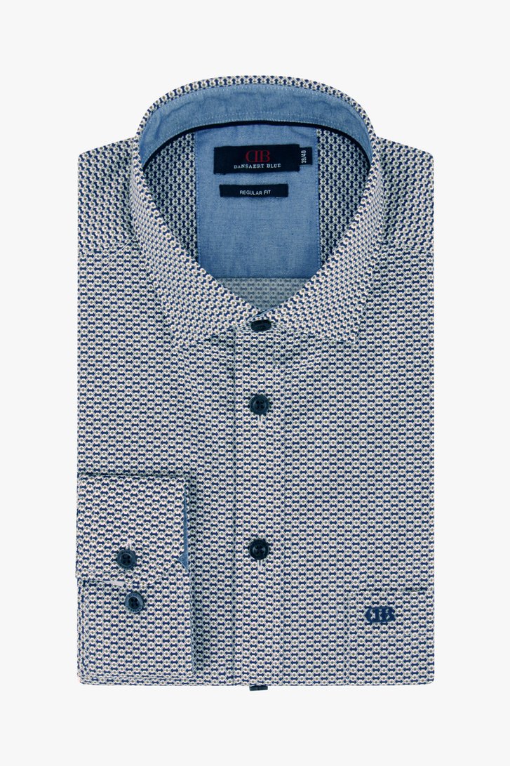Chemise bleue à imprimé fin - comfort fit de Dansaert Blue pour Hommes