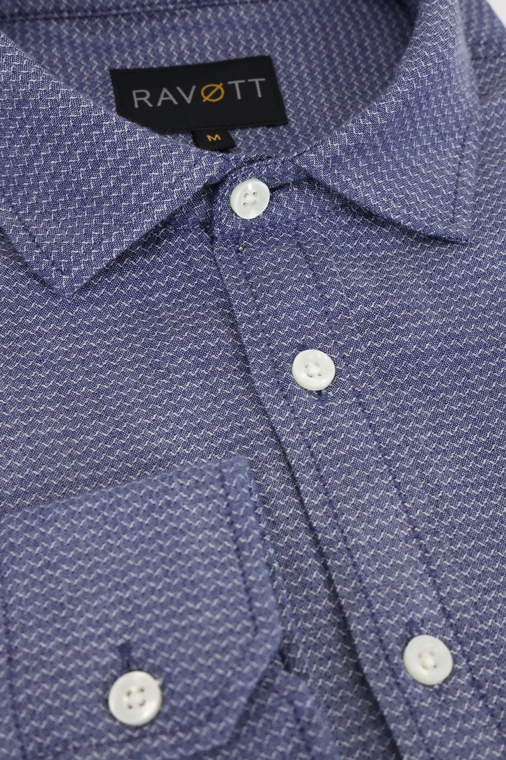 Chemise bleue à imprimé fin - Regular fit de Ravøtt pour Hommes