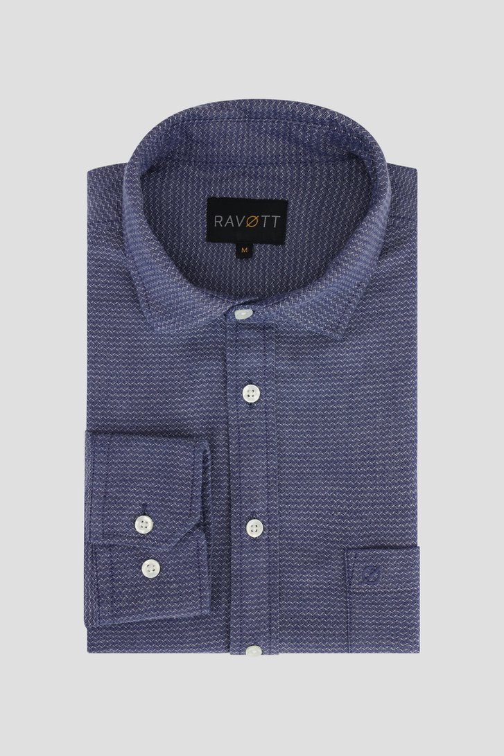 Chemise bleue à imprimé fin - Regular fit de Ravøtt pour Hommes