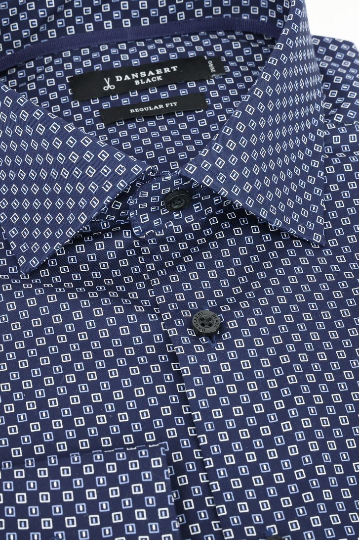 Photo produit 2 de Chemise bleue à motif carrés – Regular fit de Dansaert Black pour Hommes