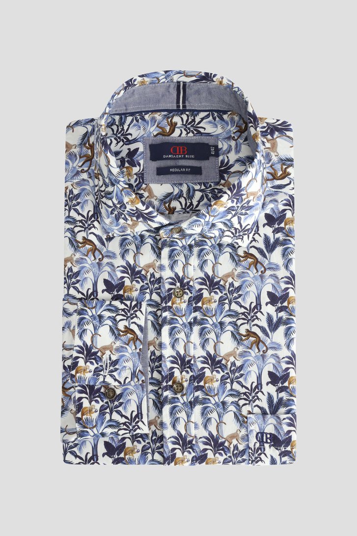 Photo produit 1 de Chemise bleue à motif feuillage – Regular fit de Dansaert Blue pour Hommes