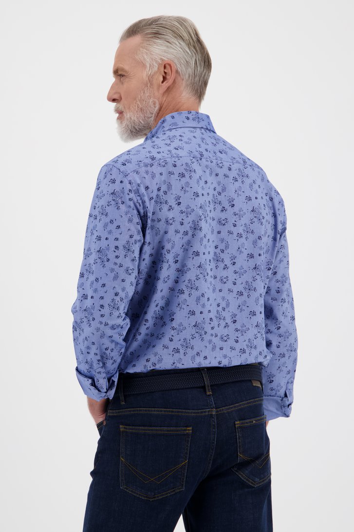 Chemise bleue à motif floral fin de Dansaert Blue pour Hommes