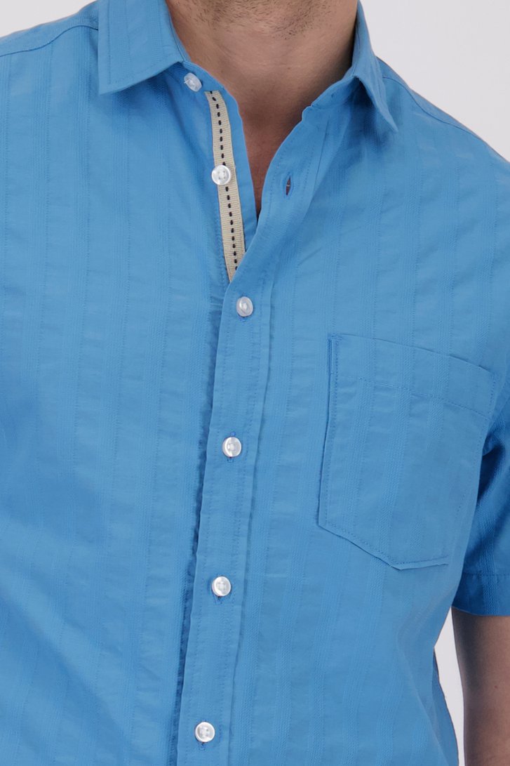 Chemise bleue à texture rayée - Regular fit de Ravøtt pour Hommes