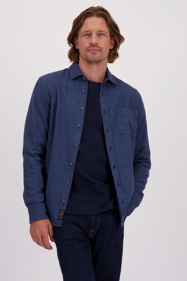Le devant de Chemise bleue chinée – Regular fit  de Ravøtt pour Hommes