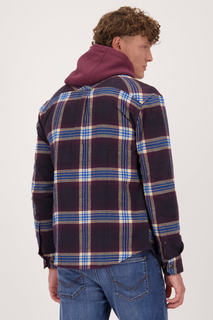 Le dos de Chemise bordeaux à carreaux - Regular fit de Ravøtt pour Hommes