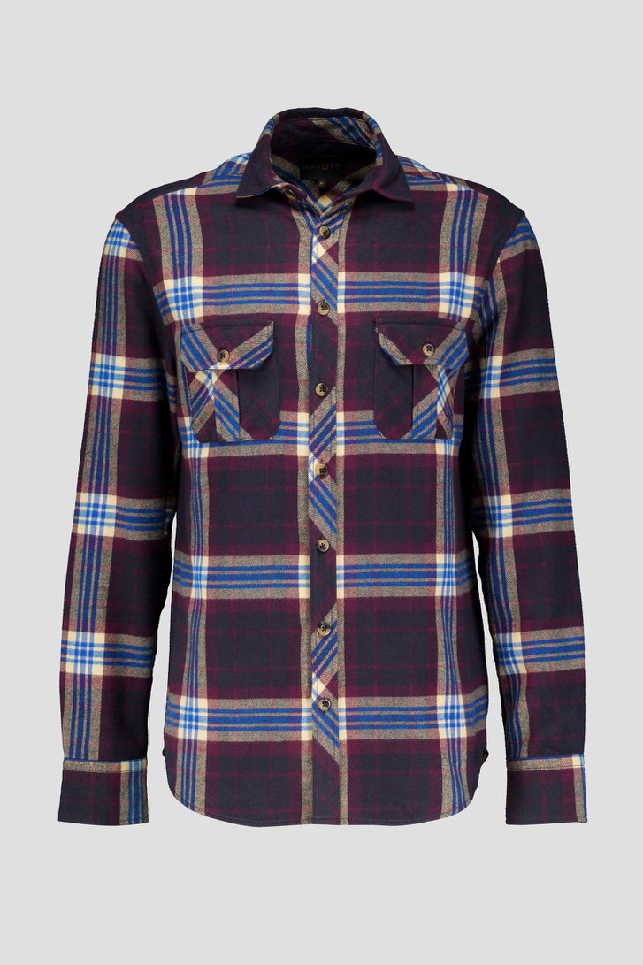 Photo produit 1 de Chemise bordeaux à carreaux - Regular fit de Ravøtt pour Hommes