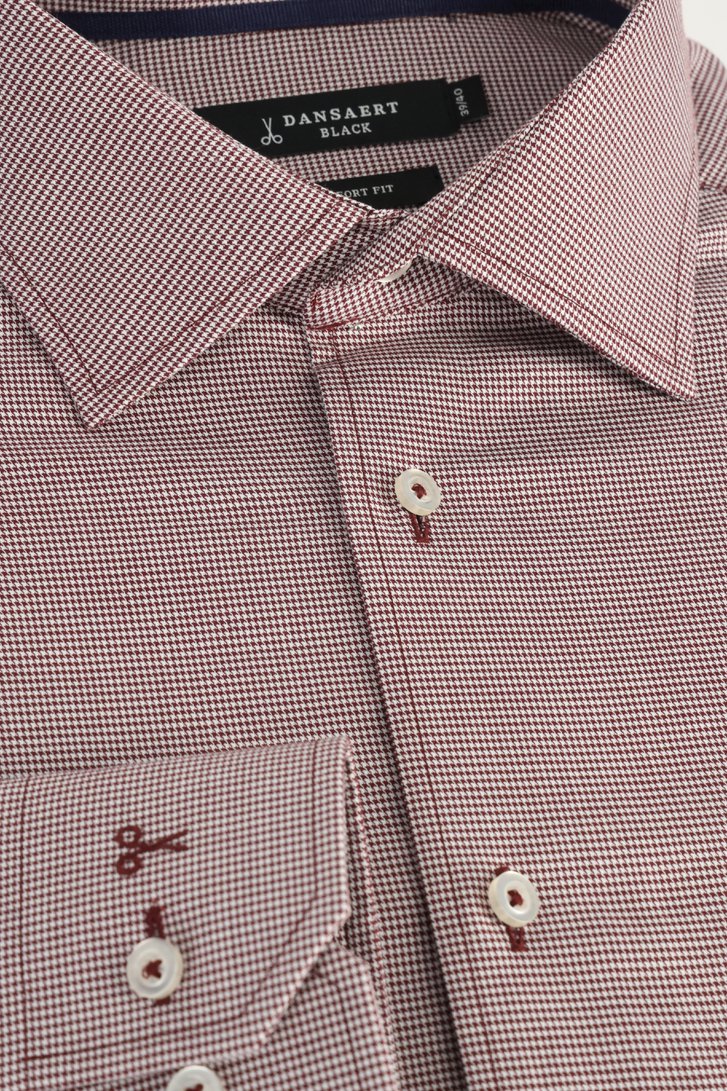 Photo produit 1 de Chemise bordeaux à fine imprimé - Comfort fit de Dansaert Black pour Hommes