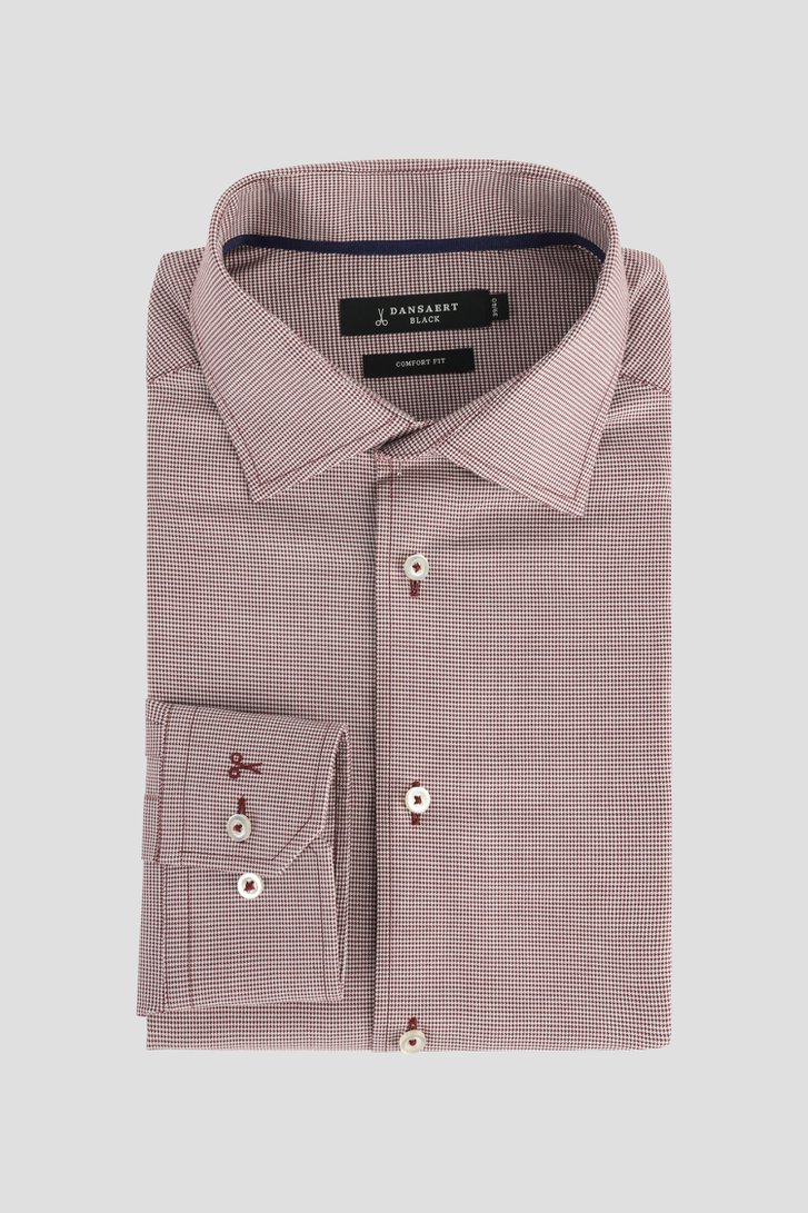 Le devant de Chemise bordeaux à fine imprimé - Comfort fit de Dansaert Black pour Hommes