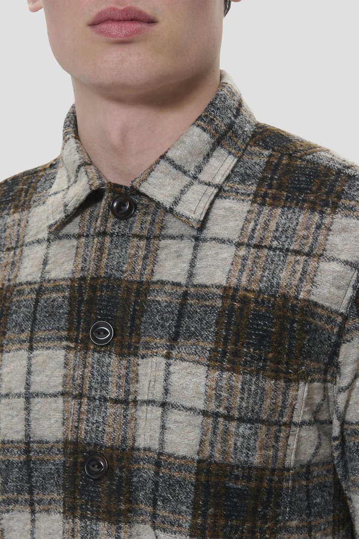 Détail de Chemise brune à carreaux – Regular fit de Matinique pour Hommes