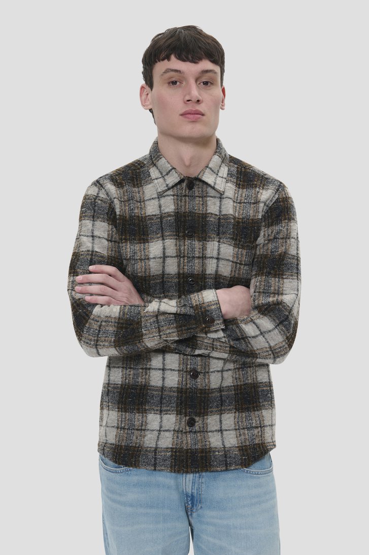 Le devant de Chemise brune à carreaux – Regular fit de Matinique pour Hommes