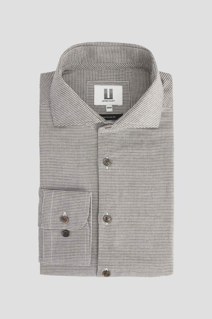Photo produit 1 de Chemise brune à motif pied-de-poule fin de Upper East pour Hommes
