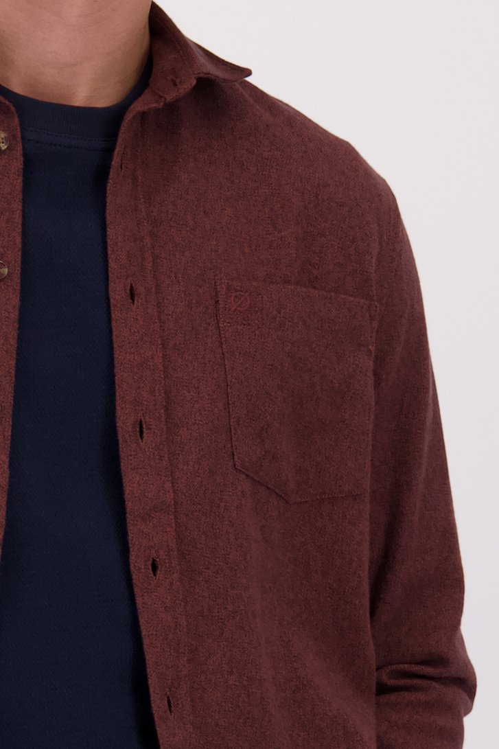 Détail de Chemise chinée bordeaux - Regular fit de Ravøtt pour Hommes