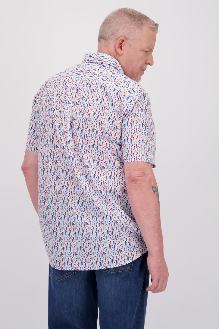 Chemise écrue à imprimé bleu-rouge - comfort fit de Dansaert Blue pour Hommes