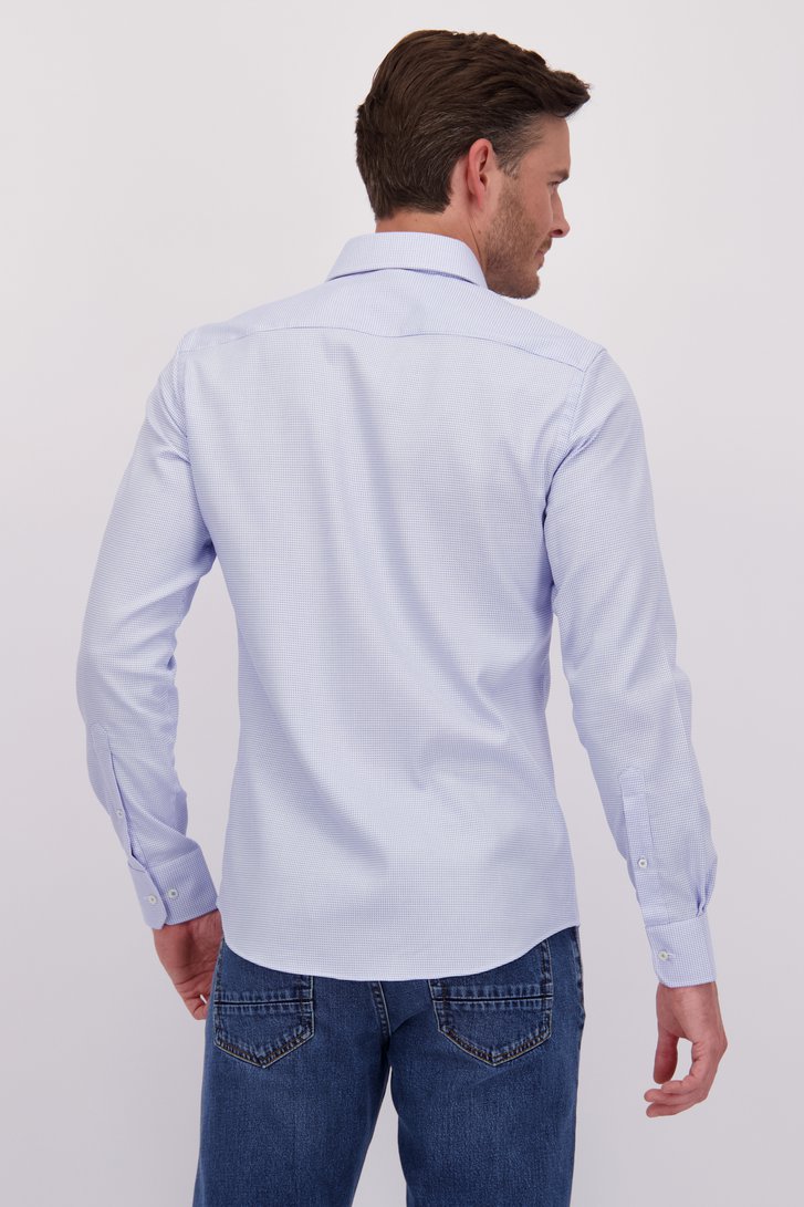 Chemise écrue avec imprimé bleu fin -Slim fit de Michaelis pour Hommes