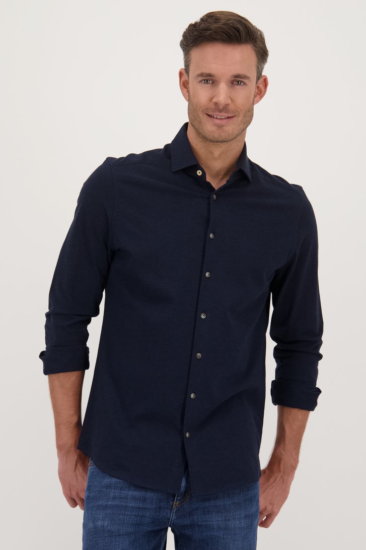 Le dos de Chemise en coton bleu foncé - Regular fit	 de Upper East pour Hommes
