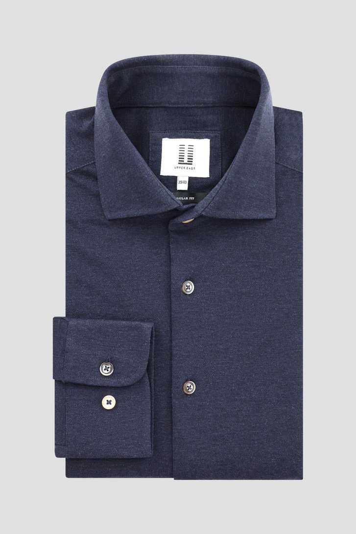 Photo produit 1 de Chemise en coton bleu foncé - Regular fit	 de Upper East pour Hommes