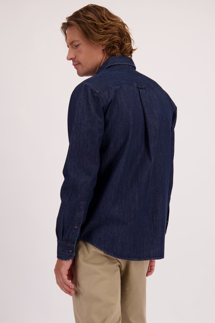 Le dos de Chemise en denim bleu foncé de Ravøtt pour Hommes