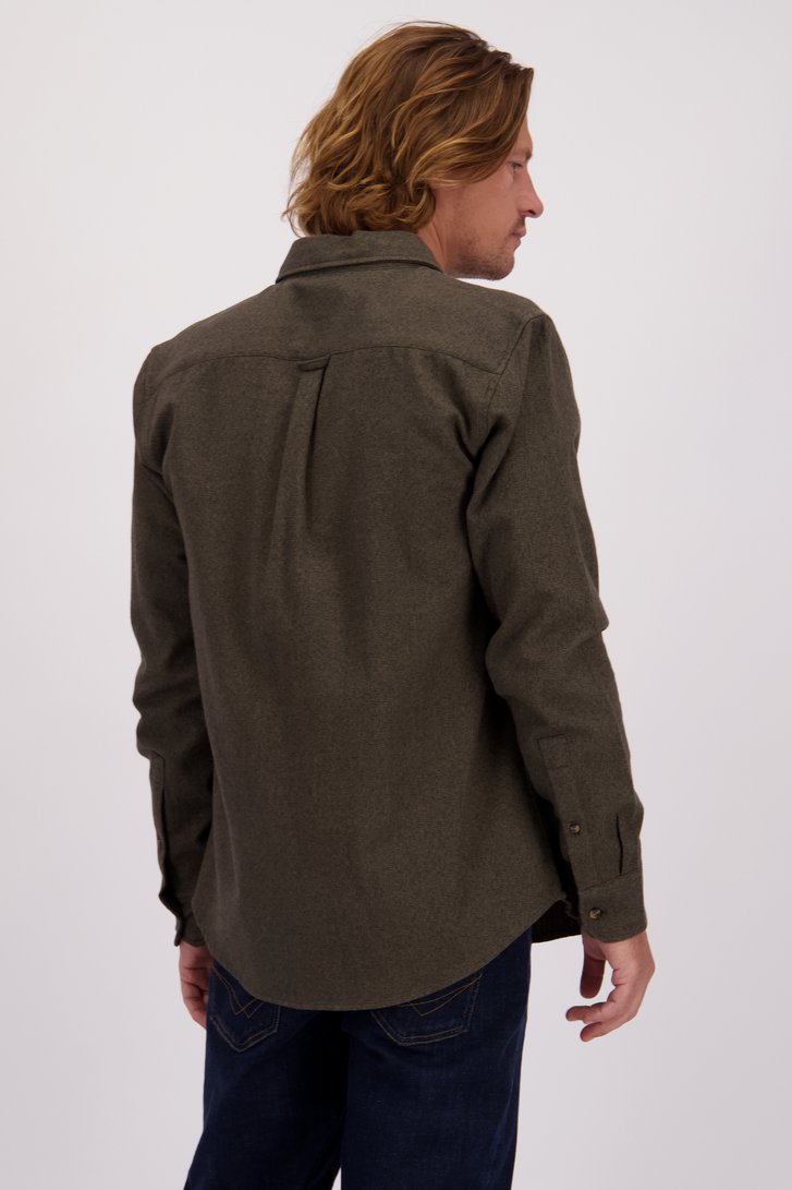 Le dos de Chemise en flanelle vert foncé – Regular fit de Ravøtt pour Hommes