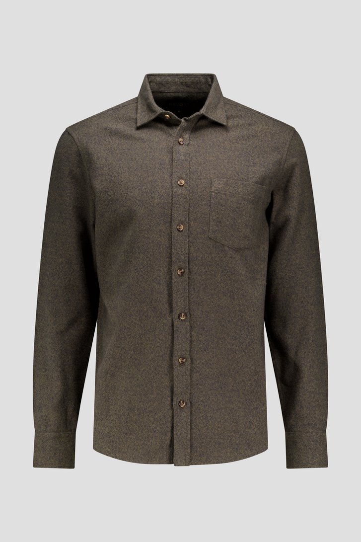 Photo produit 1 de Chemise en flanelle vert foncé – Regular fit de Ravøtt pour Hommes