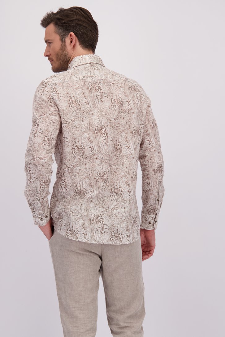 Le dos de Chemise en lin beige clair  de Upper East pour Hommes