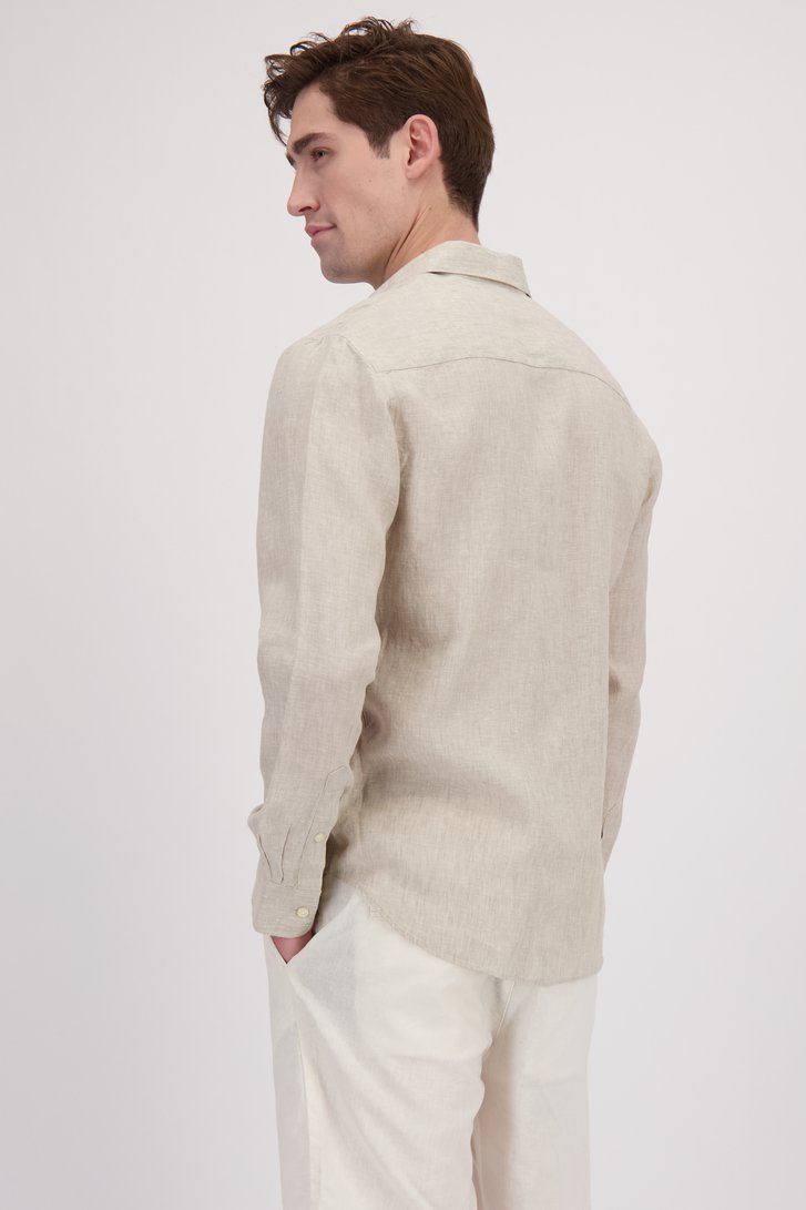 Le dos de Chemise en lin beige - Coupe regular de Marc O'Polo pour Hommes