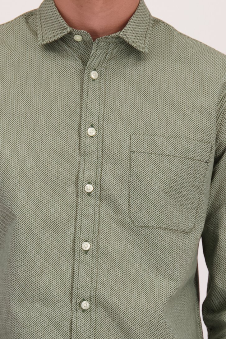 Détail de Chemise en velours côtelé beige clair de Ravøtt pour Hommes