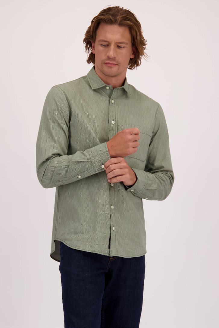 Le devant de Chemise en velours côtelé beige clair de Ravøtt pour Hommes