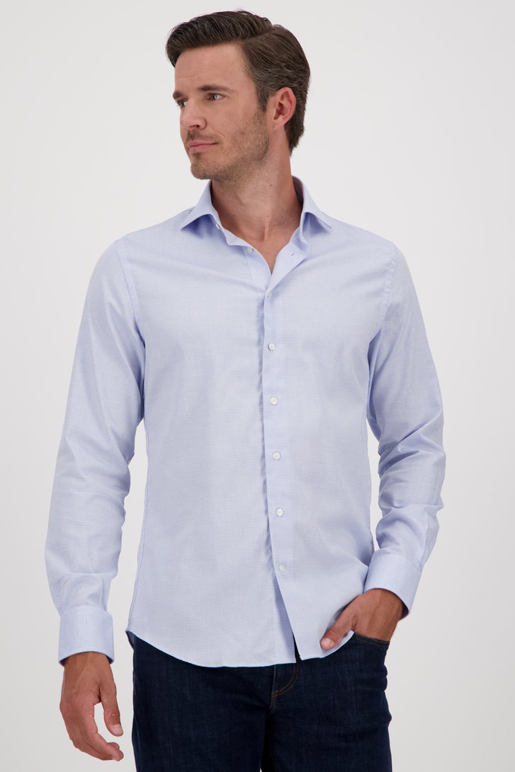 Chemise finement pointillée bleu clair - Slim fit de Michaelis pour Hommes