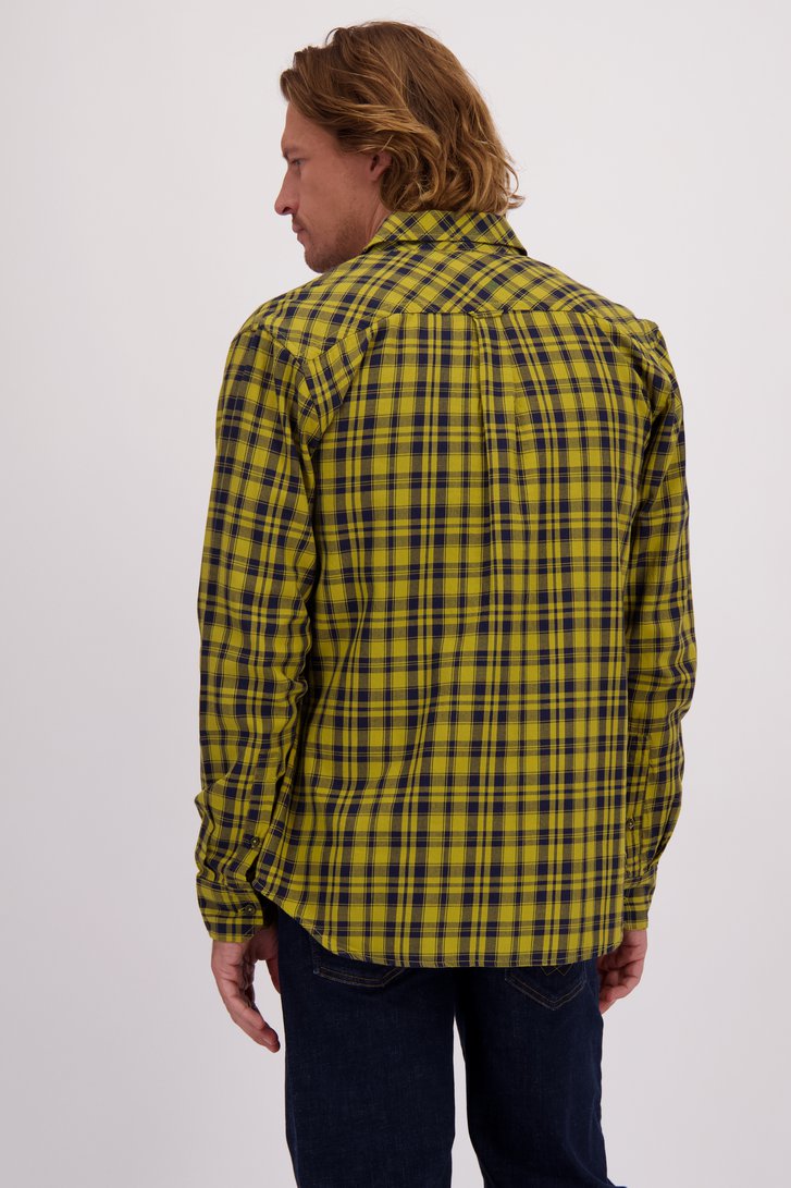 Le dos de Chemise jaune à motif à carreaux – Regular fit de Ravøtt pour Hommes