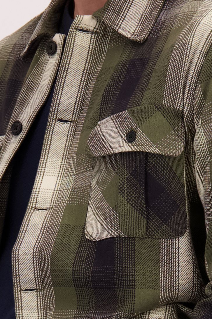 Détail de Chemise kaki à carreaux de Ravøtt pour Hommes