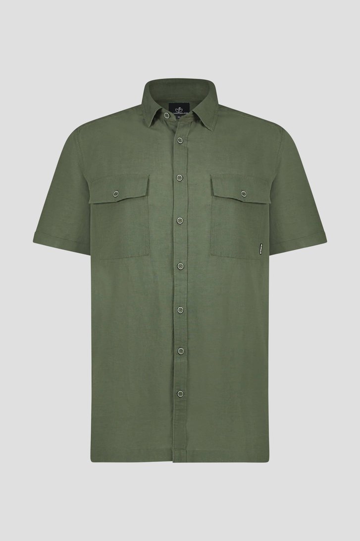 Chemise kaki avec lin - Regular fit de Bluefields pour Hommes