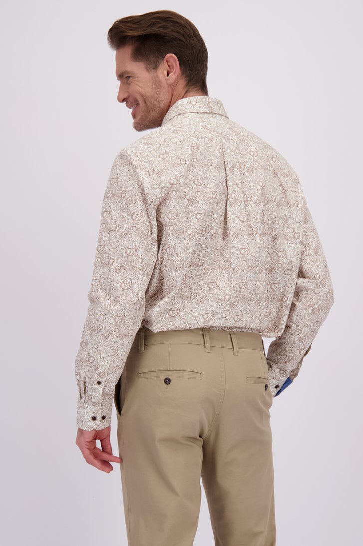 Le dos de Chemise marron à imprimé cachemire - Comfort fit de Dansaert Blue pour Hommes