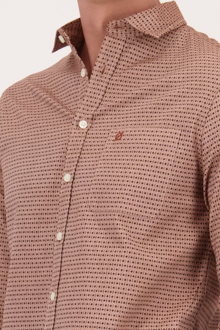 Chemise marron orange à imprimé fin - Regular fit de Ravøtt pour Hommes