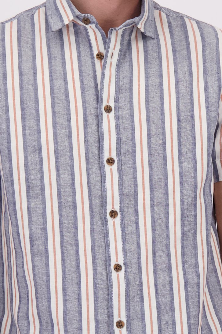 Détail de Chemise rayée à manches courtes - Coupe regular de Ravøtt pour Hommes