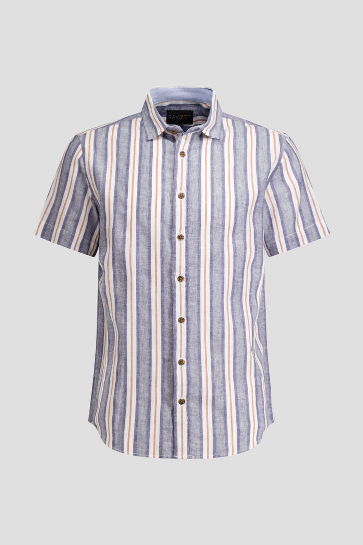 Photo produit 1 de Chemise rayée à manches courtes - Coupe regular de Ravøtt pour Hommes