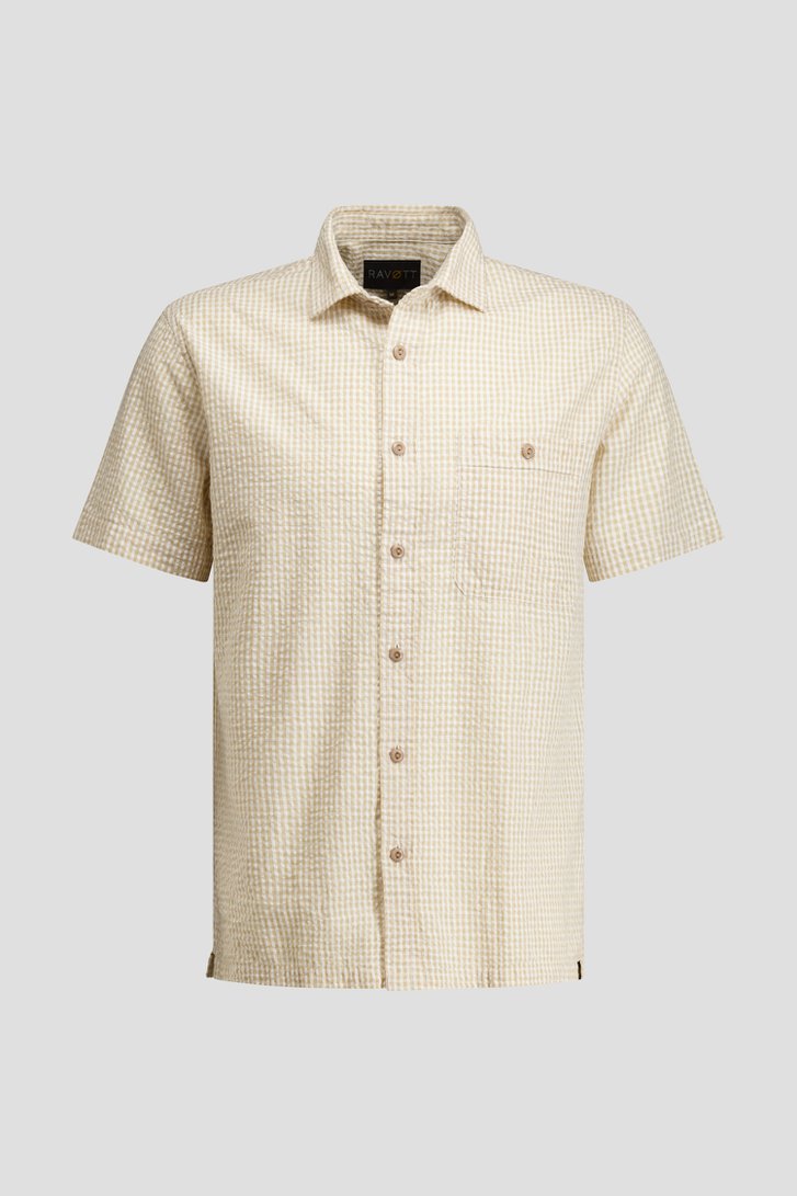 Photo produit 1 de Chemise rayée beige - Regular fit de Ravøtt pour Hommes