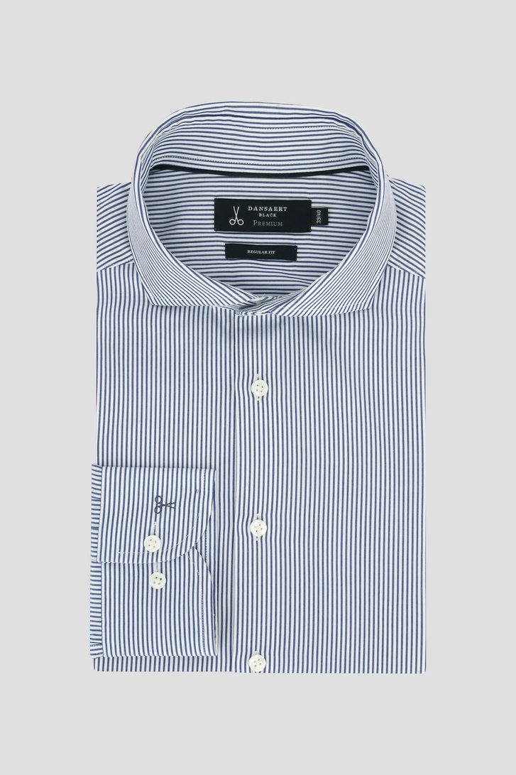 Photo produit 1 de Chemise rayée blanc et bleu – Regular fit de Dansaert Black Premium pour Hommes