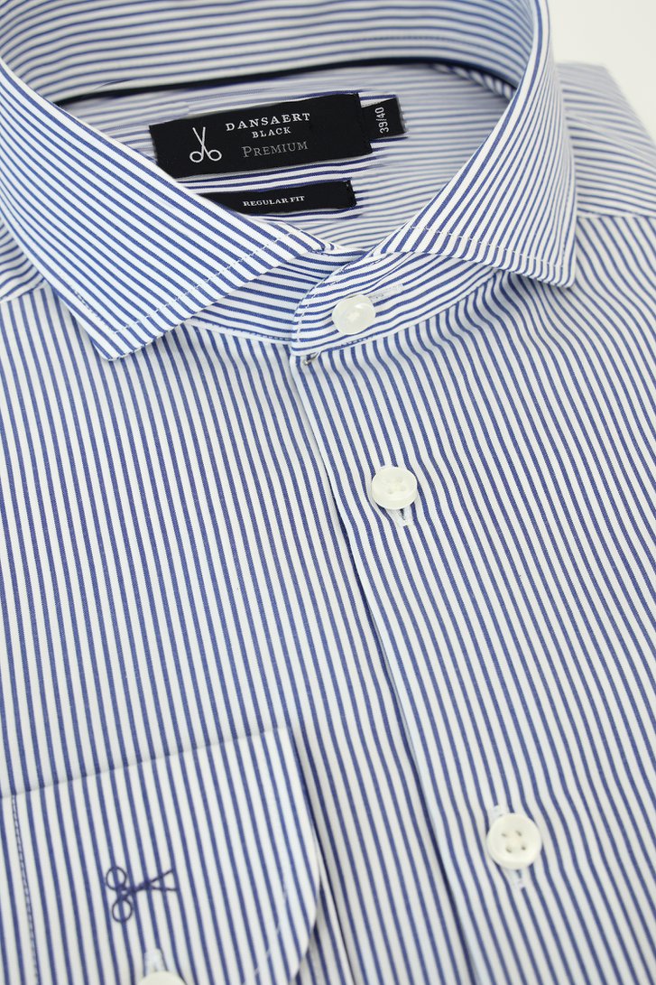 Photo produit 2 de Chemise rayée blanc et bleu – Regular fit de Dansaert Black Premium pour Hommes