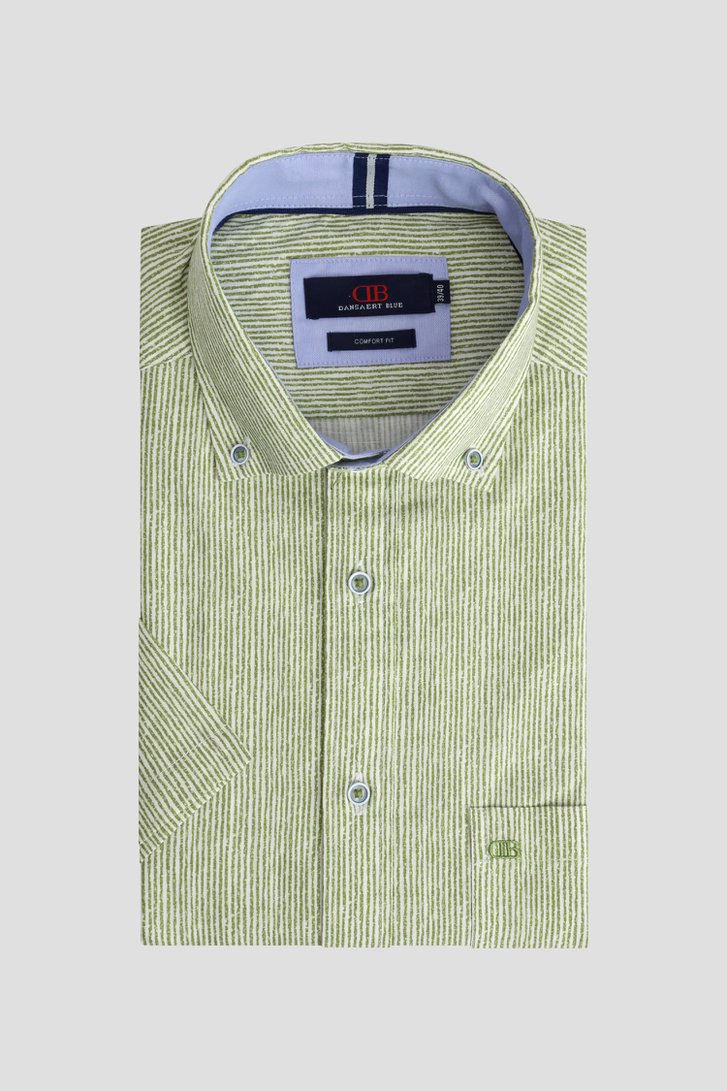 Le devant de Chemise rayée blanc-vert - Comfort fit de Dansaert Blue pour Hommes